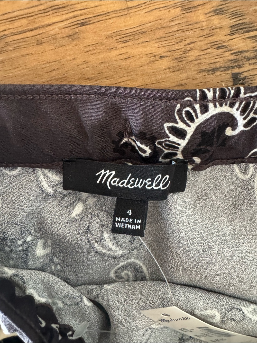 Madewell Black & White Bandana Drawstring Skirt - Picture 3 of 4